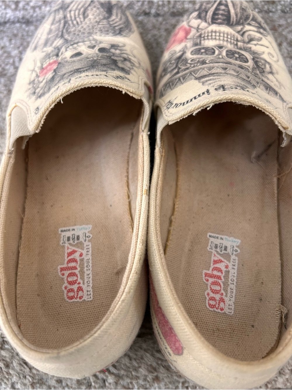 Goby Forever Love Espadrille Slip on Sneaker. Day of the Dead. Spooky. Immortal - Picture 3 of 9